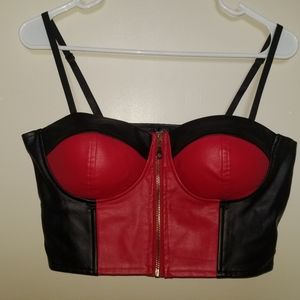 Leather crop top